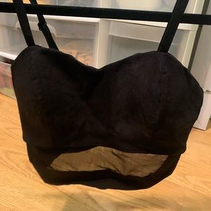 Black bralette with see through mesh